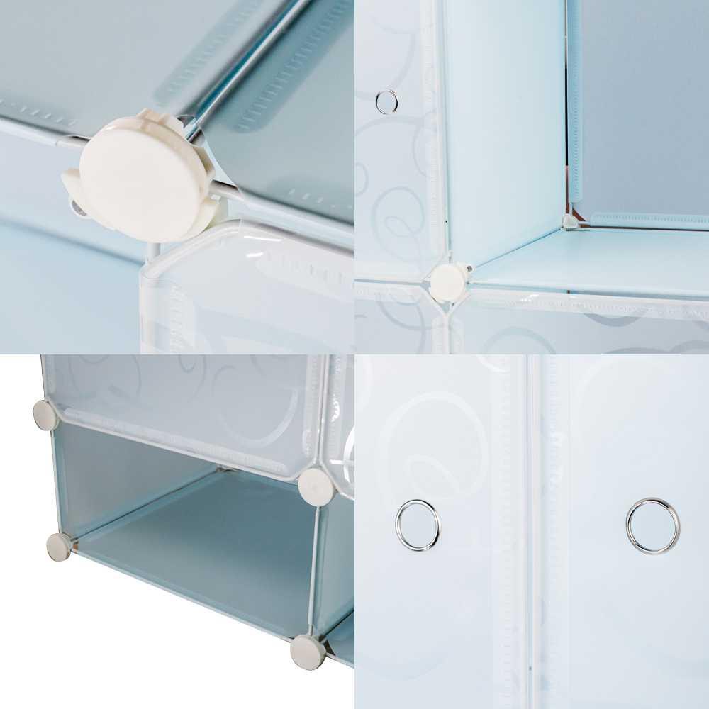 TaffHOME Lemari Plastik DIY Multifungsi Wardrobe Storage Box 6 Pintu BXJ019