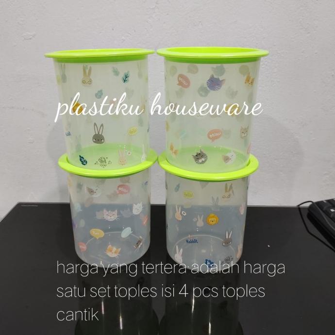 Trend Toples Plastik Cantik Toples Set Toples Kue Lebaran Toples Motif Isi 4 Sale