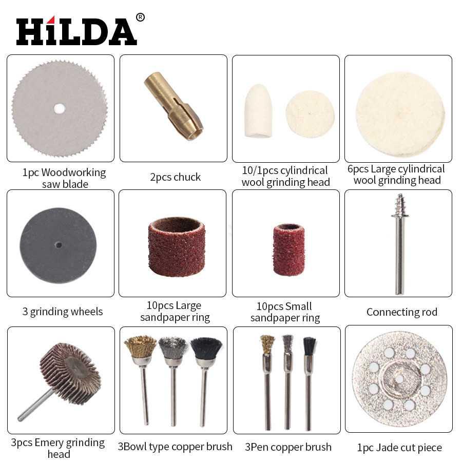 Hilda Set Mata Bor Grinding Polishing Cutting Drill 92 PCS - KSDMPJ-2 Mata Bor Bor Mini Mata Bor Besi Mata Bor Kayu Mata Bor Beton Mata Bor Set Mata Bor Tuner Bor Beton Bor Tuner Tuner Mata Bor Pagoda Mata Bor Nachi Mata Bor Mini Kepala Bor