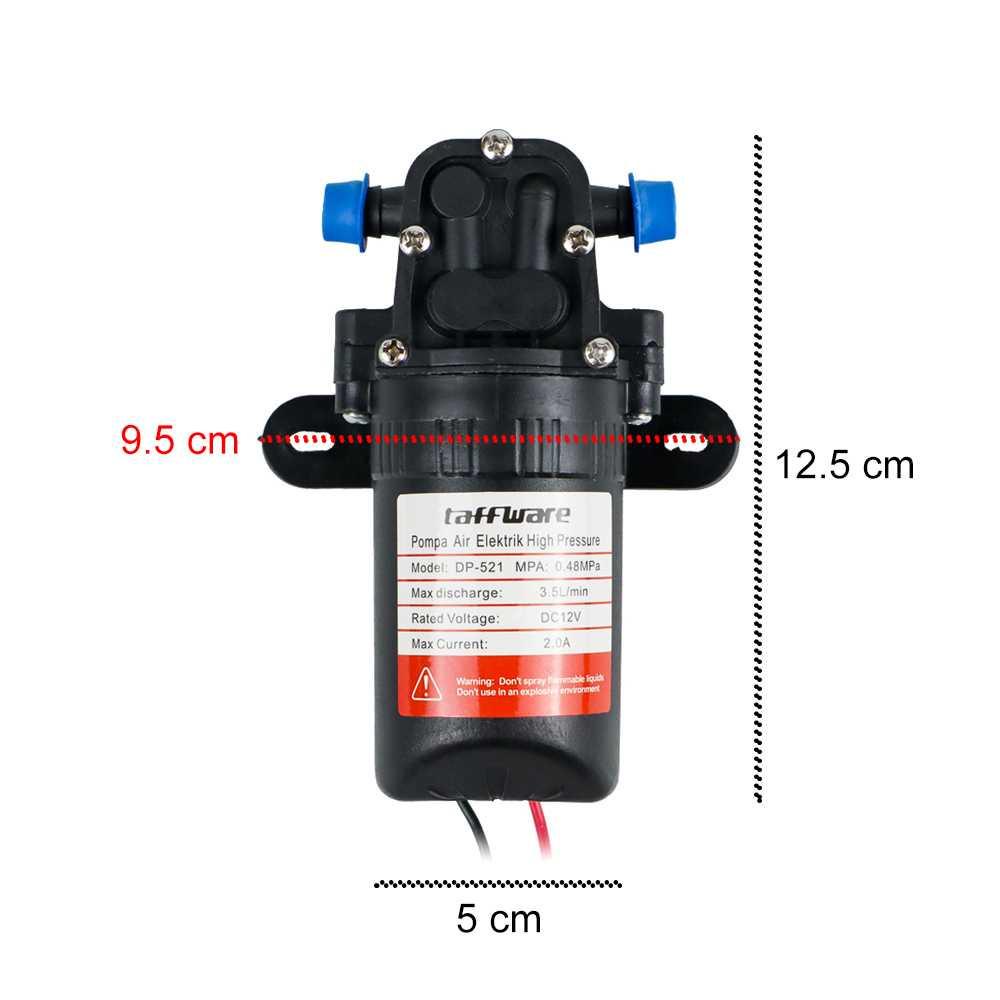 Taffware Pompa Air Elektrik High Pressure 12V 70PSI 3.5L/min DP-521 Pompa Air Kolam Renang Kolam Terpal Cuci Motor Otomatis Pompa Air Pompa Air Otomatis Filter Air Sumur Mesin Pompa Air Jet Pump Pompa Air Kolam Pompa Kolam Renang Anak Pompa Air Otomatis