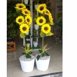 bunga sintetis matahari artificial hiasan ruangan imitasi bunga sudut ruang