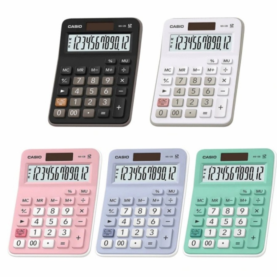 

CASIO MX-12B Stylist Colorful - Kalkulator Warna Calculator Desktop - Putih