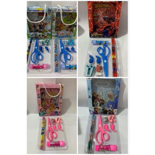 

Stationery set alat tulis anak/perlengkapan sekolah pensil gunting rautan penghapus lem