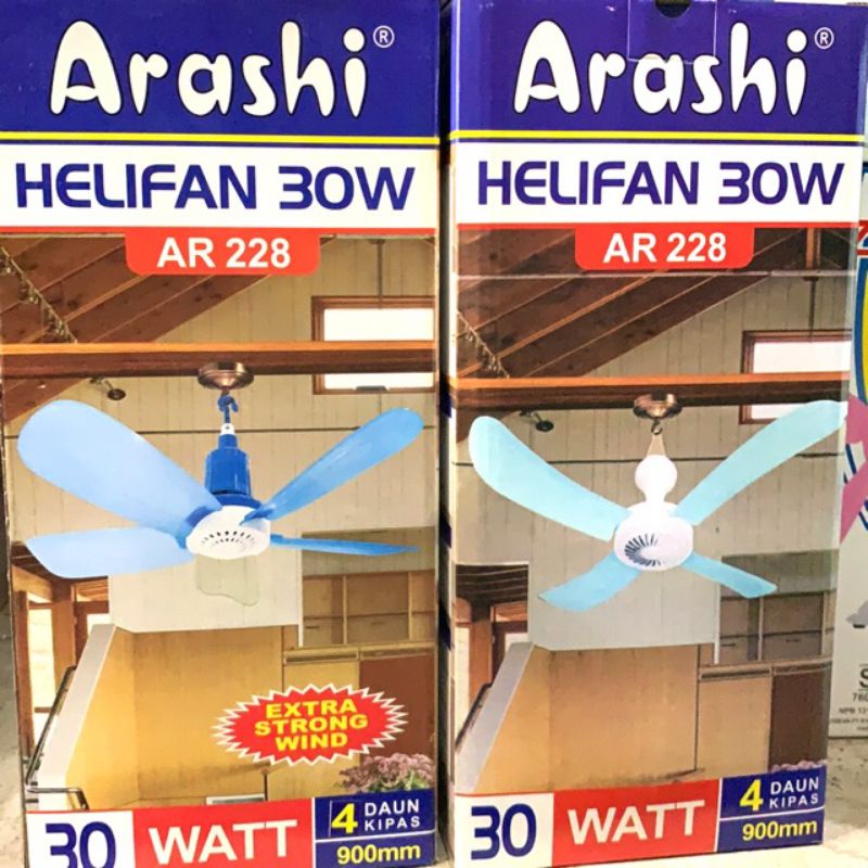 Kipas angin gantung arashi 30watt dengan 4 baling baling terbuat dari bahan berkualitas tinggi sehin