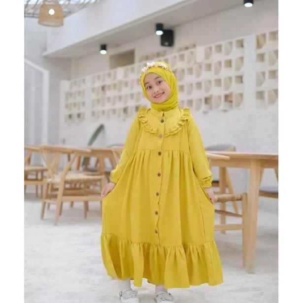 BAJU LEBARAN ANAK GAMIS ANAK PEREMPUAN 2023 / BAJU LEBARAN 2023 MODEL / GAMIS SYAKIRA EL09I09A82L