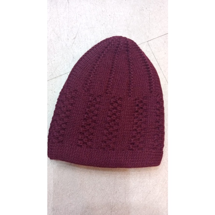 Peci Rajut Jakist Tebal - maroon (P0D9) Dewasa COD Kopiah Mesir Promo Kopyah Motif L3A1 Terbaru Raju