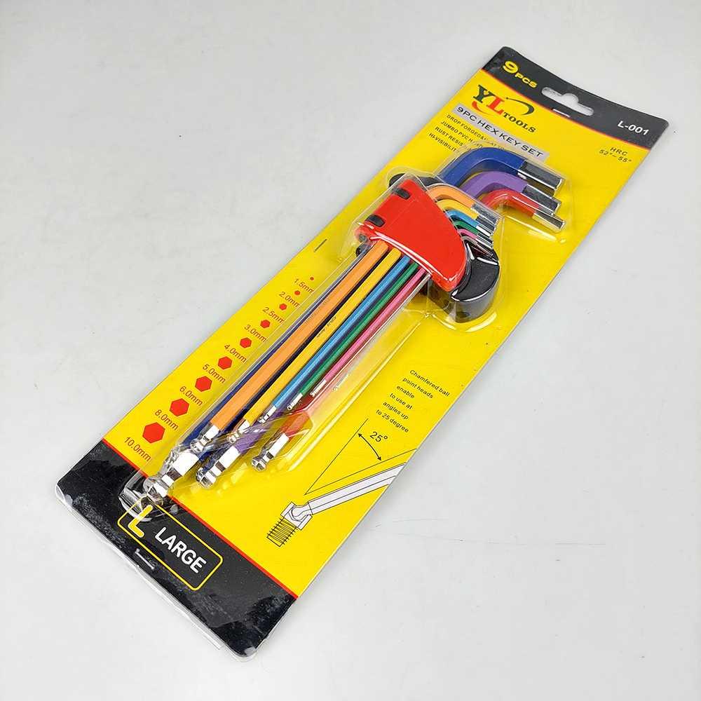 YL Tools Kunci L Hex Key Wrench Hexagonal Screwdriver 9 PCS - L-001