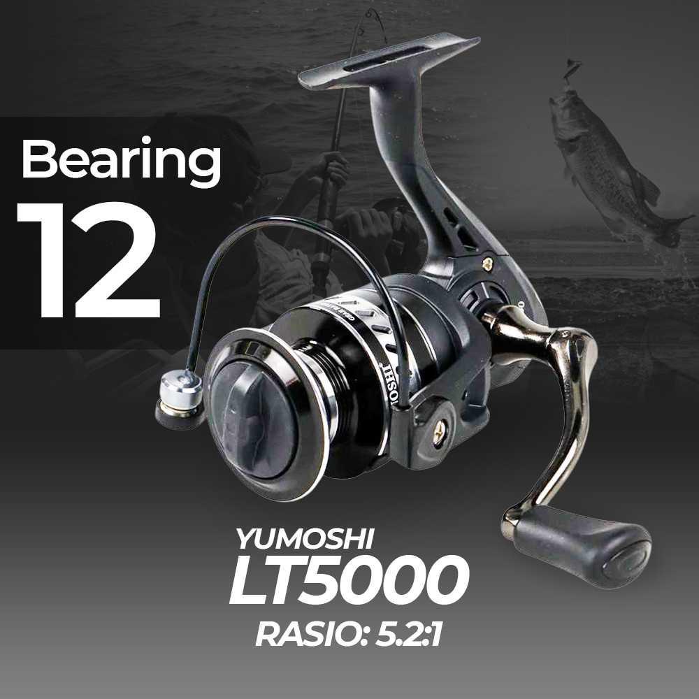 YUMOSHI Reel Pancing Spinning 12 Ball Bearing 5.2:1 LT5000 Pancing Reel Power Handle Ril Pancing Reel Pancing Power Handle Pancing Casting Rell Pancing Power Handle Casting Reel Pancing Mini Reel Casting Reel Baitcasting Real Pancing Power Handle Rell