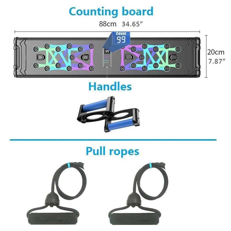 Lotank Push-up Training Board Counter Display with Pull Ropes - A602