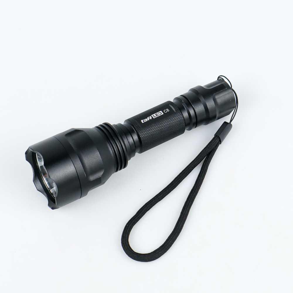 TaffLED Paket Senter LED Cree Q5 + 1xBaterai + Charger + Box - C8