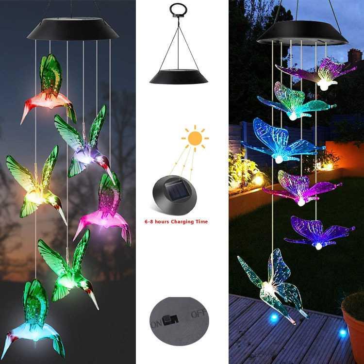 Hansoland Lampu Hias Gantung Solar Wind Chime Light HOL1895 Lampu Tidur Lampu Tidur Aesthetic Hiasan Dinding Hiasan Kamar Lampu Led Kamar Lampu Gantung Lampu Led Strip Lampu Hias Hiasan Kamar Aesthetic Lampu Kamar Tidur Lebaran Lampu Hias Gantung Hiasan D