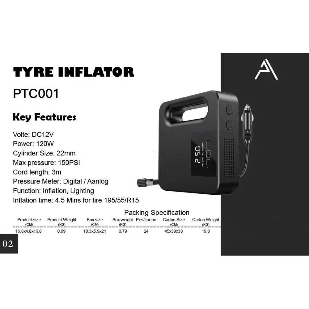 PTC Pompa Angin Ban Mobil Elektrik Inflator Air Pump LCD PTC001 Motor Listrik Sepeda Lipat Aksesoris Mobil Sepeda Gunung Pompa Sepeda Kompresor Mini Ban Motor Pompa Ban Kasur Angin Pompa Pompa Ban Motor Sepeda Motor Listrik Sepeda Motor Kompresor Angin