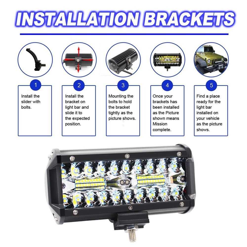 Lampu LED Spot Lightbar Mobil Truck ATV SUV 4WD 7 Inch 120 W - C8-1519