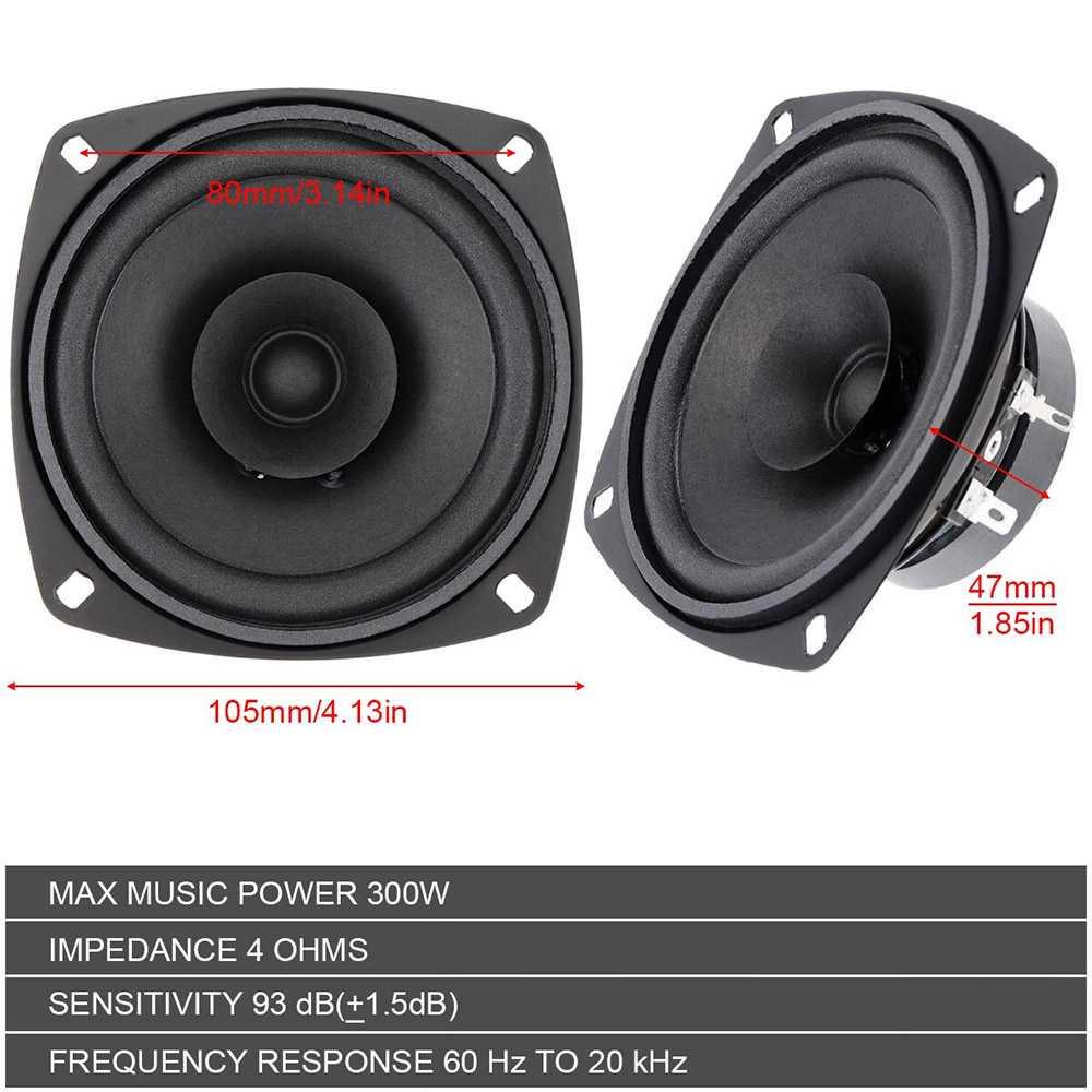 Pcinener Speaker Mobil HiFi 4 Inch 300W 1 PCS - TS-401 Mobil Pintu Subwoofer Karet Pintu Mobil Bass Subwoofer Mobil Speaker Mobil Karpet Mobil Avanza Speaker Subwoofer Tweeter Mobil Speaker Pintu Mobil Legacy Speaker Aktif Mobil Speker Mobil Subwofer Mobi