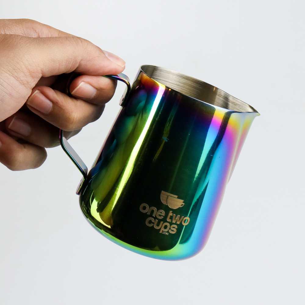 One Two Cups Gelas Milk Jug Kopi Latte Art Rainbow Stainless - 10084