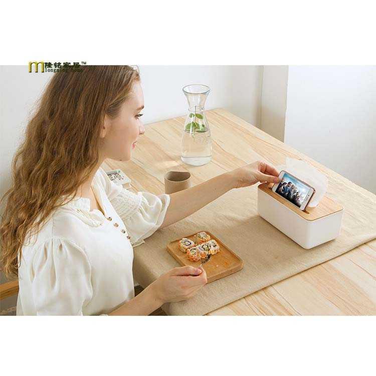 TaffHOME Kotak Tisu Kayu Smartphone Holder and Tissue Box - ZJ005