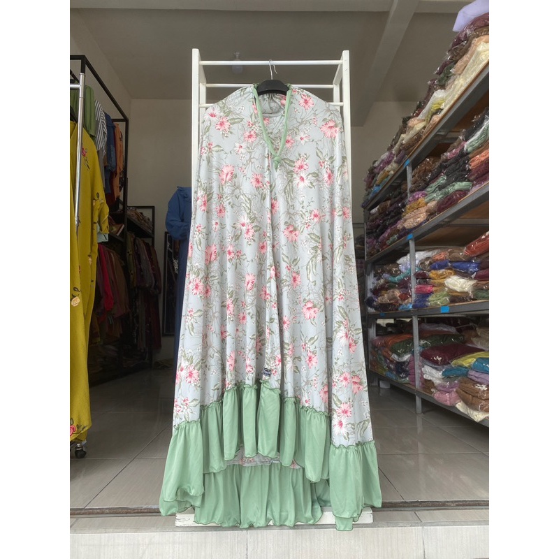 [Ready] Mukenah Wanita Dewasa Mukenah Motif Jersey √ W93 / Mukena 3 In 1 Crinkle Airflow Mukena Dewa