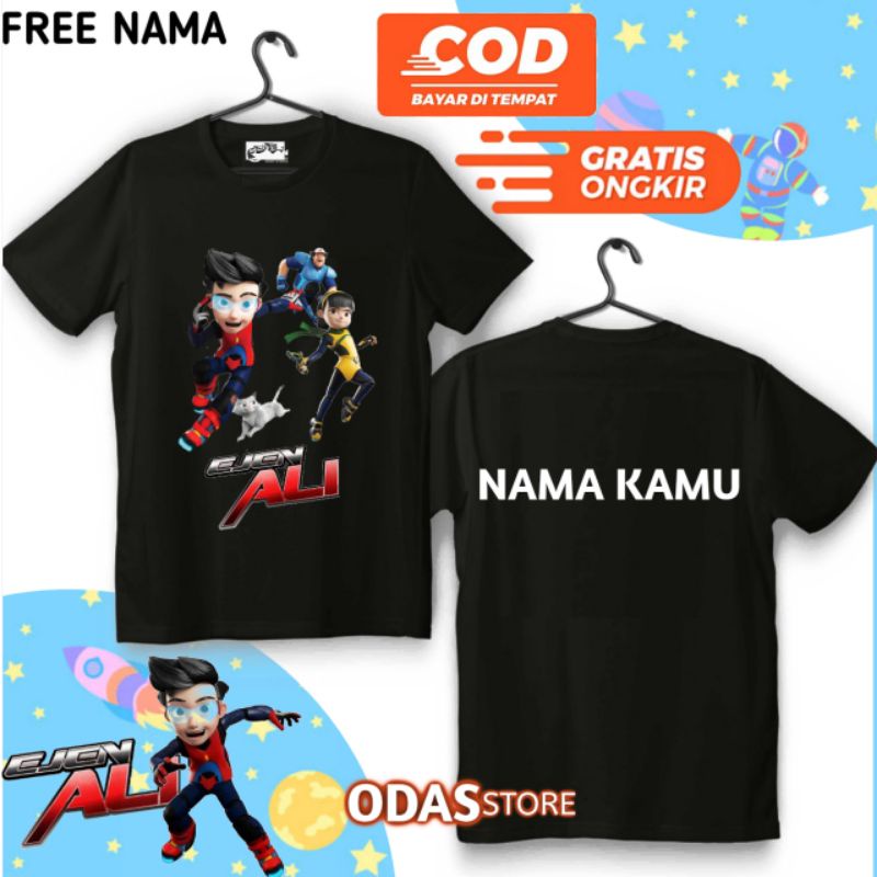 [FREE NAMA] baju kaos anak Ejen ali pakaian kaos baju anak EJEN ALI