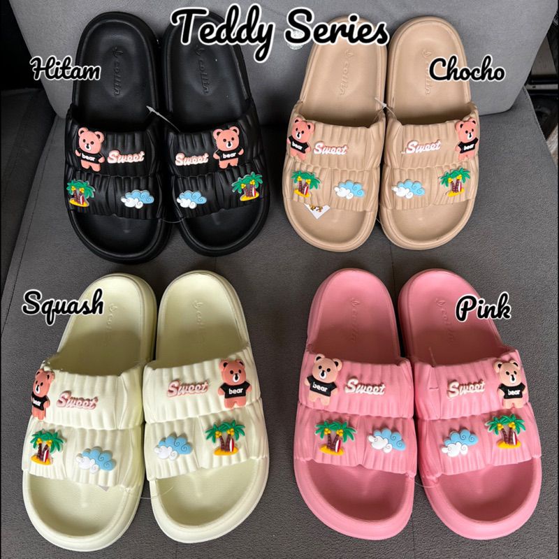 New arivall Sandal selop bantal tedyy bear anak perempuan Eva ringan nyaman