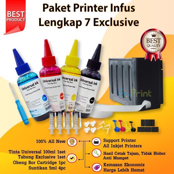 Terlaris Paket Tabung Tinta 100Ml Infus Printer Canon Mg2570S Tr4570S Mp287