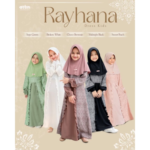 Gamis Rayhana Kid By attin( gamis dan khimar di jual terpisah )