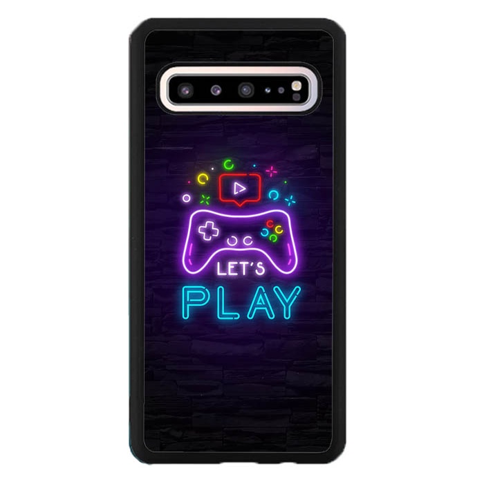 Casing Case Samsung Galaxy S9 S10 Plus Lite 5G Lets Play Neon DF77