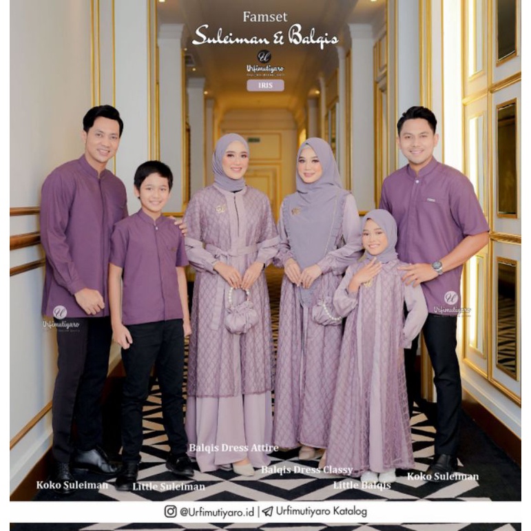 READY STOCK FAMSET Suleiman X Balqis by Urfimutiyaro Sarimbit Keluarga Lebaran 2023