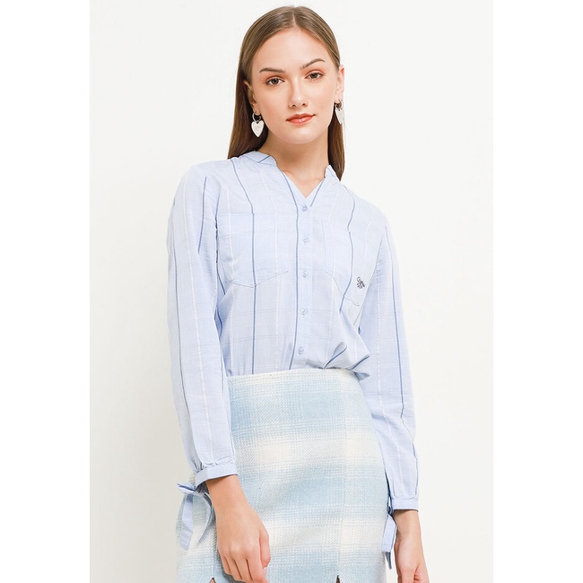Kemeja Wanita Cardinal Original Striped Cewek Casual Chic Stripe Cg Cotton Kamila Perempuan