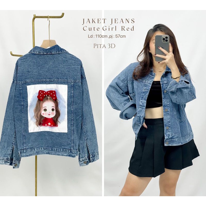 Jaket Jeans Cute Girl Oh Boy #944 Mrgood Pinggang Karet Girl Flower