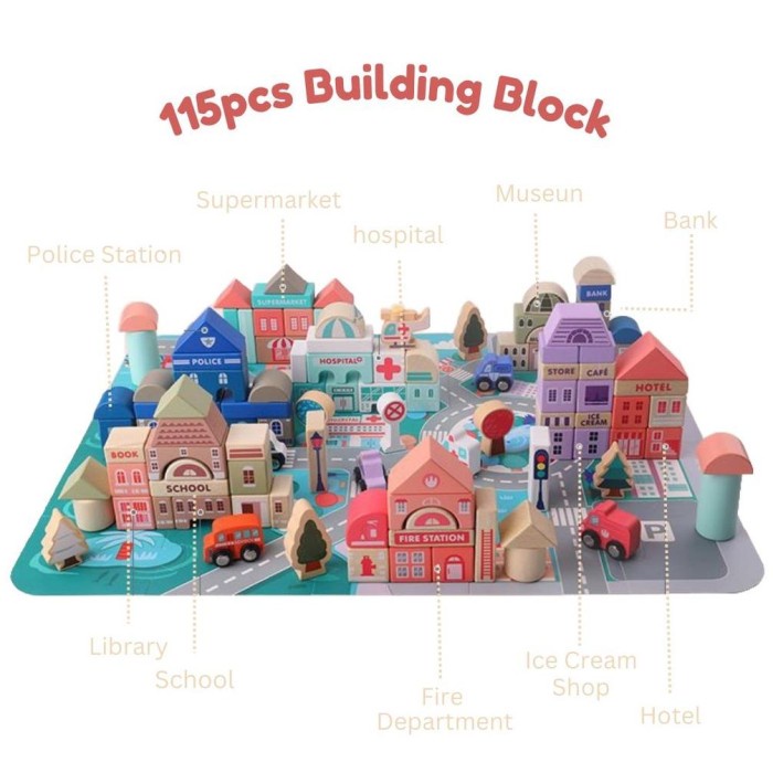 Diskon Spesial 115 Building Blocks City Mainan Edukasi Anak Apartemen Rumah Kendaraan Termurah