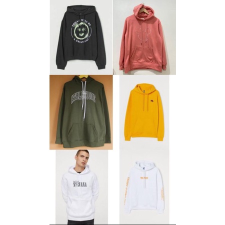 [5.5 SALE] HOODIE H*M TODAY WITH BE // MICKEY HEAD PINK & CORAL // ATHLETICQUE // NIRVANA WHITE // S