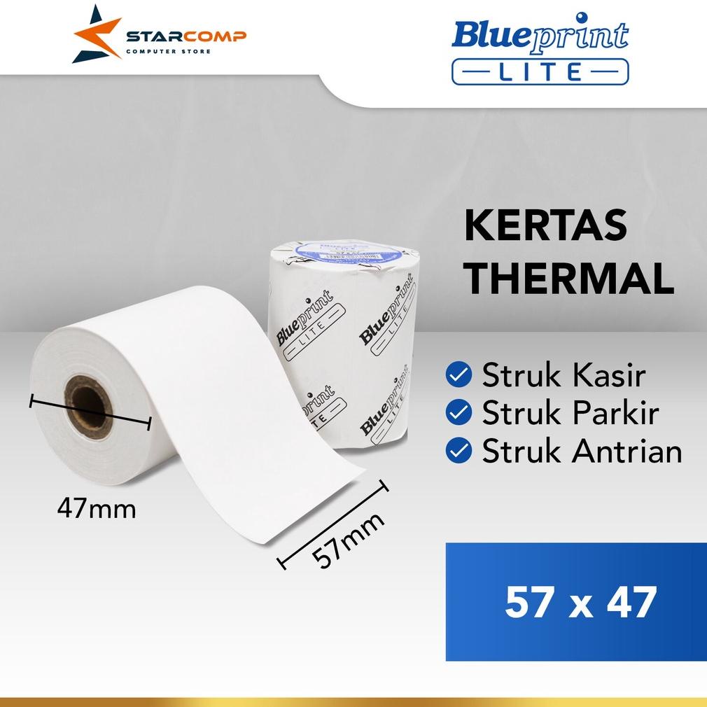 

57X47 KERTAS KASIR STRUK KERTAS THERMAL TERMAL EDC PPOB BLUEPRINT LITE 57MM X 47 58X47 58MM 58X40
