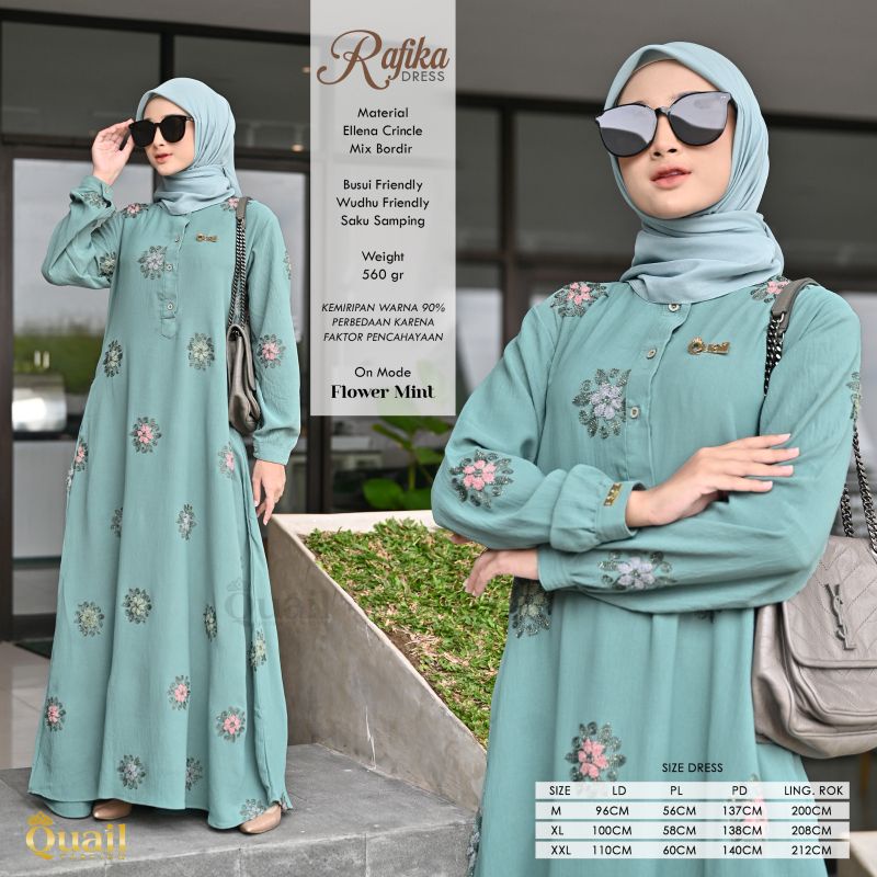 Dress Rafika Flower Series ori Quail Hijab