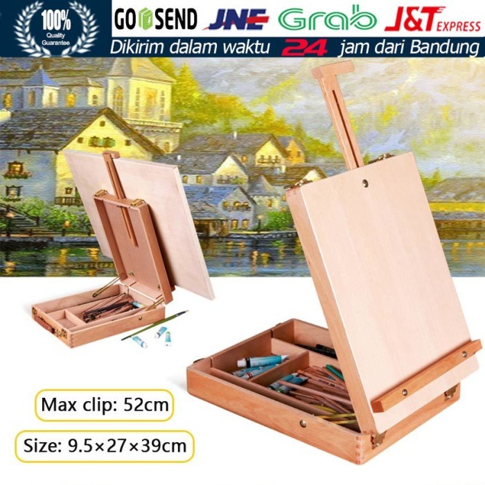 

Terlaris Artist Easel Meja Laci Kayu/Foldable Table Easel Art/Easel Stand Lukis