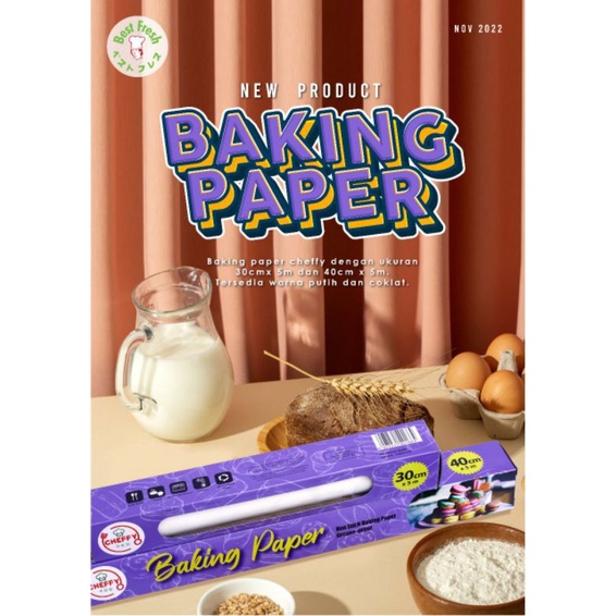 cheffy baking paper kertas roti anti lengket