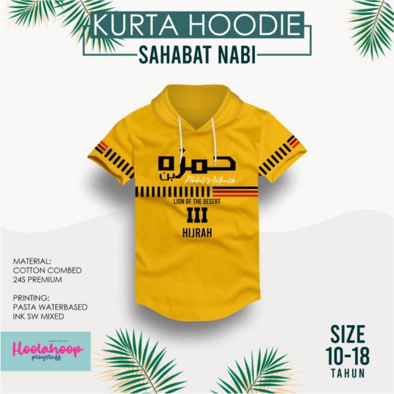 Kaos Kurta Hoodie Sahabat Nabi Anak/Tanggung/Remaja Laki-laki sz 10-18 Hoolahoop
