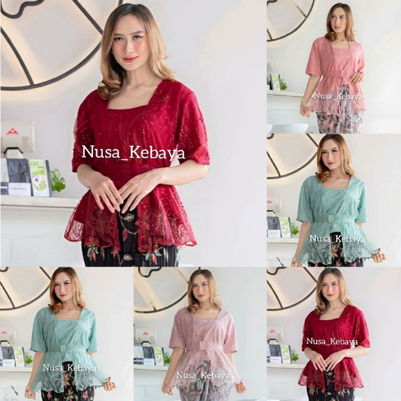 Kebaya Modern Atasan Kebaya Wisuda Atasan Kebaya Kutubaru Floy Tile Mutiara Kebaya Kutu Baru Tille M