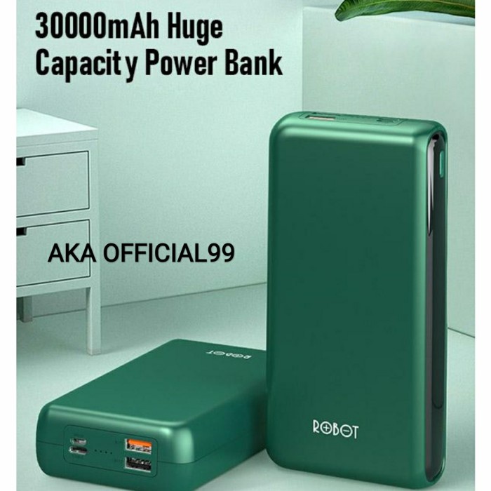 ROBOT RT31 POWERBANK ROBOT 30000MAH 18W 3 OUTPUT 3A FAST CHARGING ORI