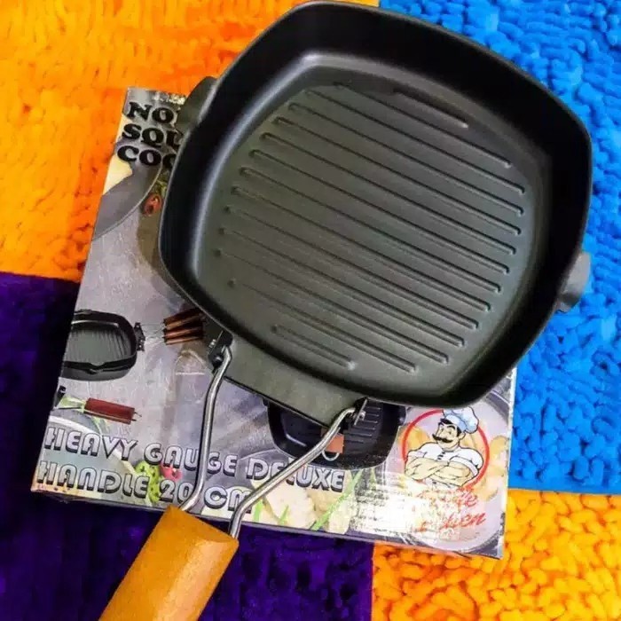grill pan  Alat Panggaang Panci Teflon Non Stick Square Grill Pan 24 Cm 1020-52(U6H7) pemanggang lis