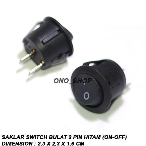 Saklar Switch Bulat 2 Pin Hitam (On-Off)