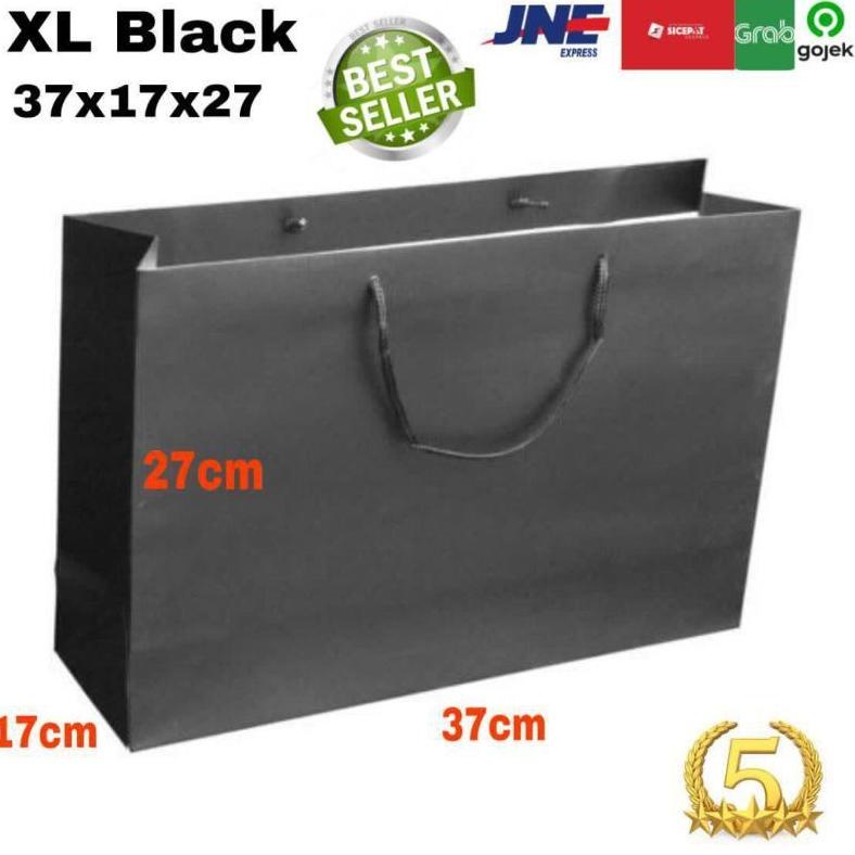 

Paper Bag Hitam Polos Xl Uk 37X17X27 Goodie Bag Tas Kertas Hitam Tas Belanja Tas Souvenir Promo Best Seller!