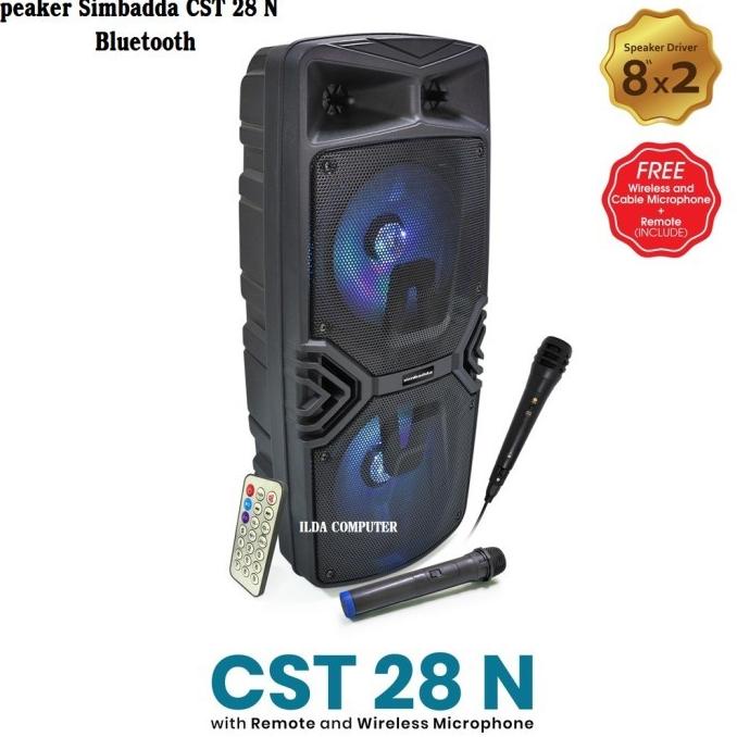 Speaker Aktif Simbadda Cst 28 - 2 Mic Wireless And Kabel Kualitas Premium