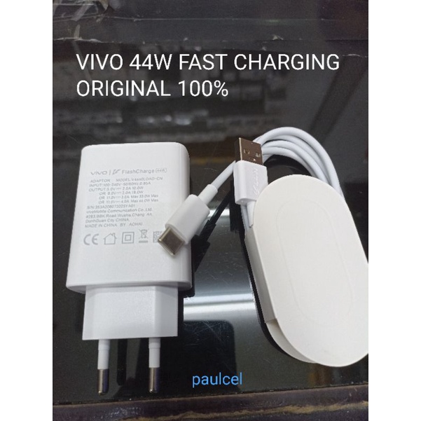 Charger Vivo 44w Fast Charging Original 100%Vivo Y21/V23