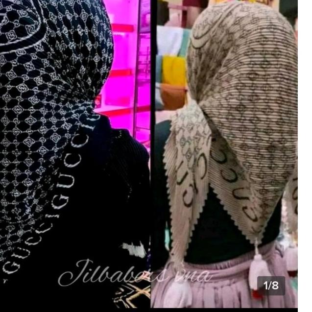 HIJAB SEGI EMPAT PLISKET JAMBUL/BANDUL PRINTING PRODUK ASLI AZARA