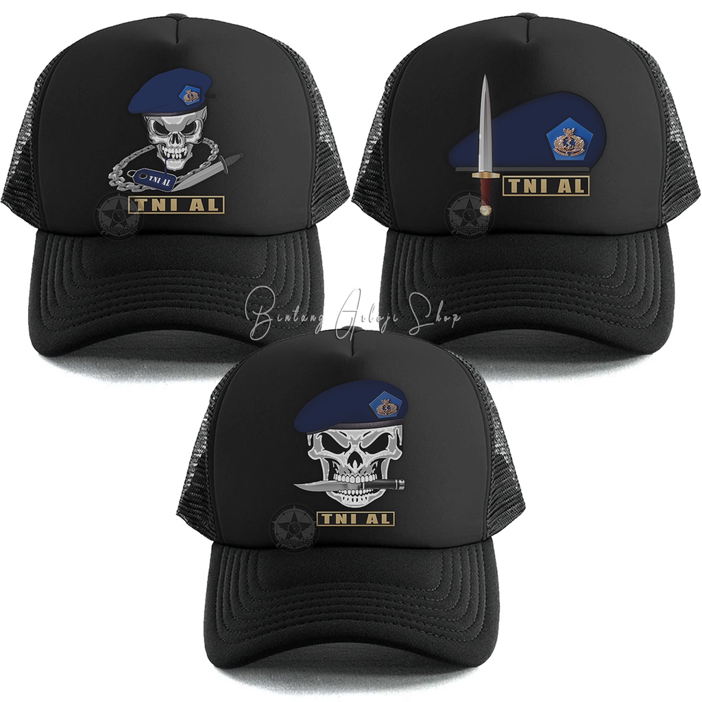 (Exclusive) Topi TNI Ankatan Laut (Baret Biru Tua) Light Gold