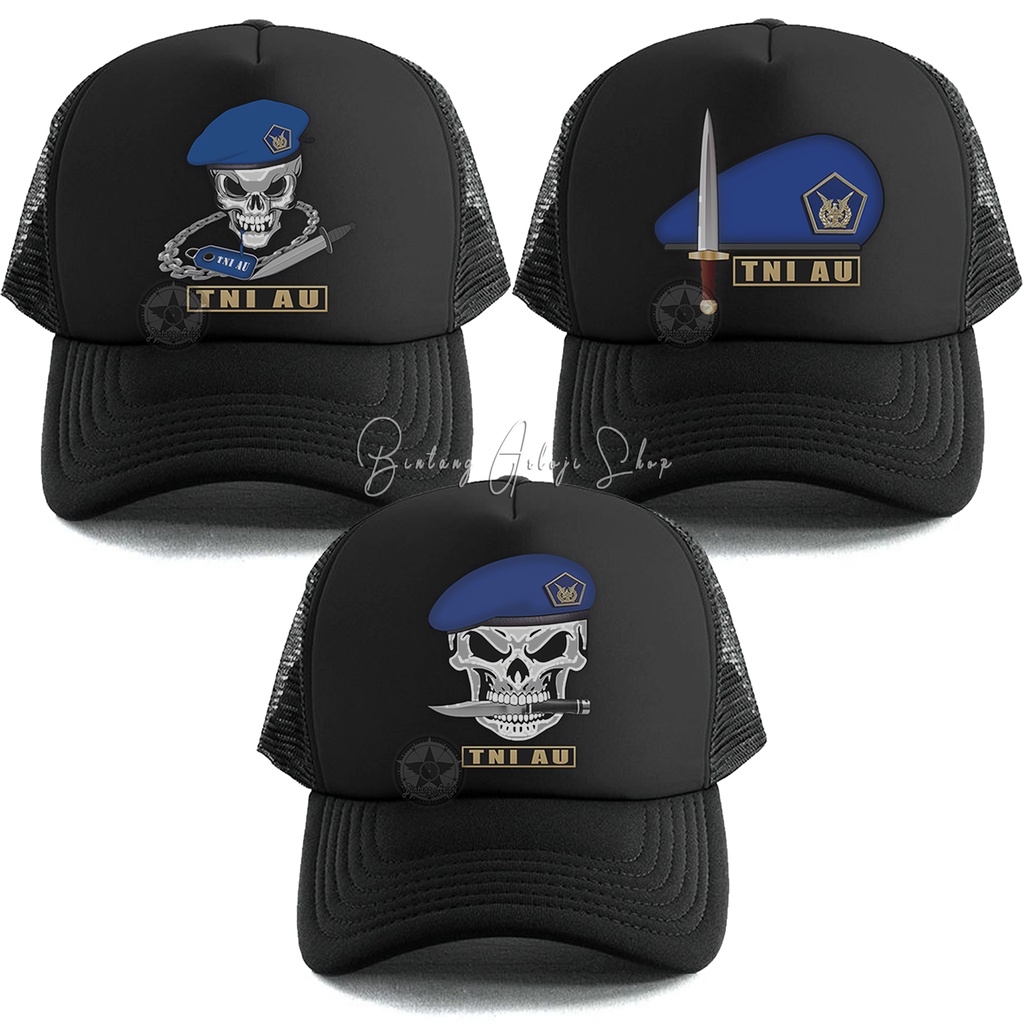 (Exclusive) Topi TNI - AU Baret Biru Light Gold