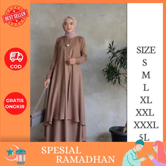 M L Xl Xxl Baju Gamis Ukuran Jumbo Terbaru 2023 Big Size Ld 120 Kaffa Syari Matt Ceruty Babydoll Set