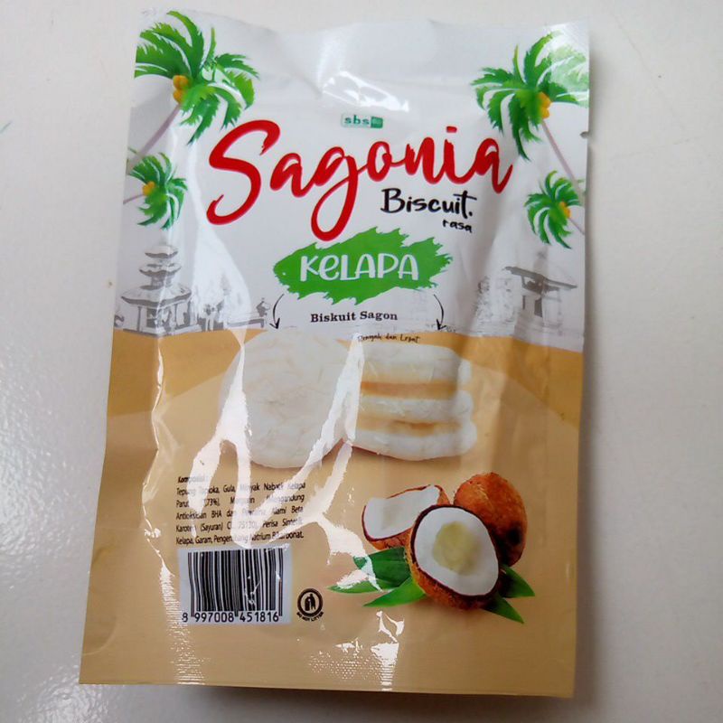 SAGONIA Biskuit Sagon Rasa Kelapa Klapa Pouch 45 Gram Untuk Traveling