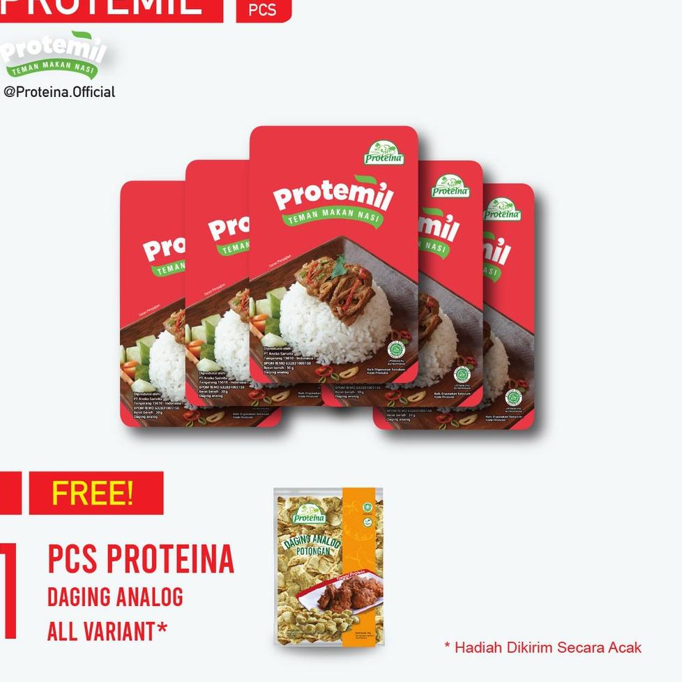 

❤[PROMO MURAH!!!]❤ Protemil 5pcs + FREE 1pcs Proteina Daging Analog
