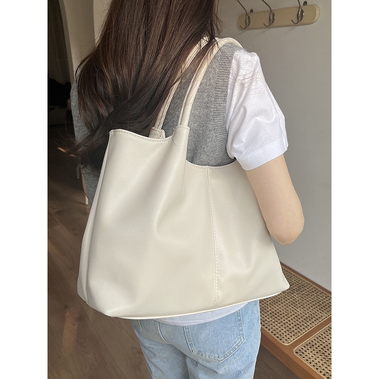 Sera bag wanita berkapasitas besar tote shoulder bag desain niche kampus tas komuter tekstur fashion high-end